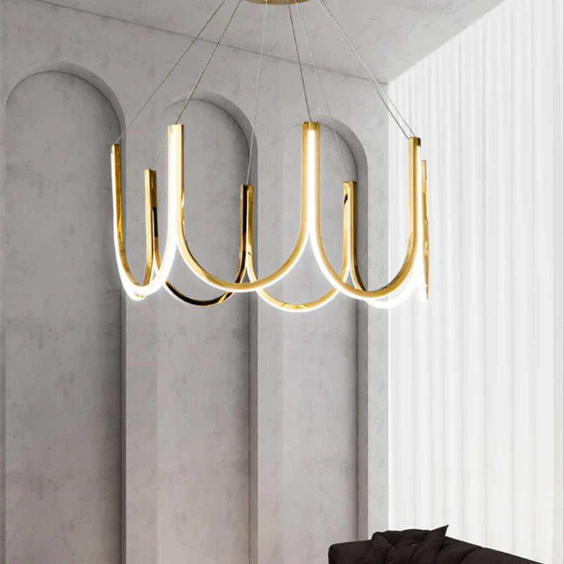 Afralia™ Minimalist LED Ceiling Chandelier for Living Room, Bedroom, and Restaurant