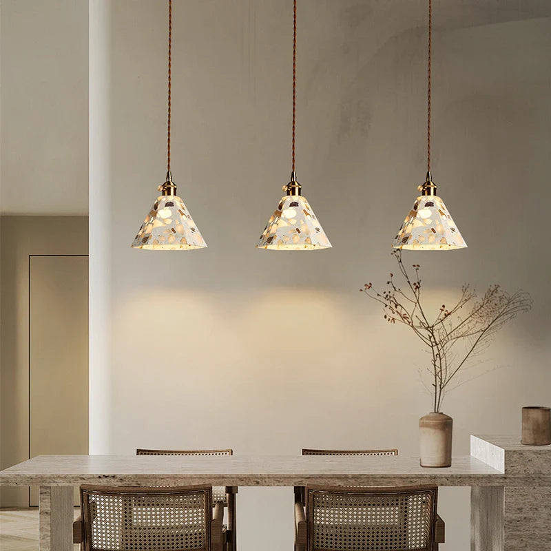Afralia™ Terrazzo LED Pendant Lights - Modern Living Room Bedroom Lighting Solution