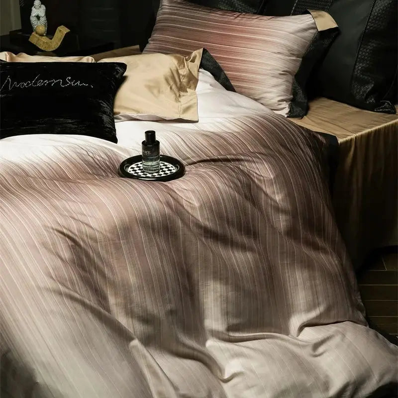 Afralia™ Light Luxury Lyocell Cotton Bedding Set: Soft Silky Sleep Naked Duvet, Sheet & Pillowcases