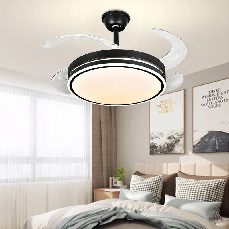 Afralia™ LED Invisible Fan Lamp Modern Ceiling Chandelier for Living Room Bedroom