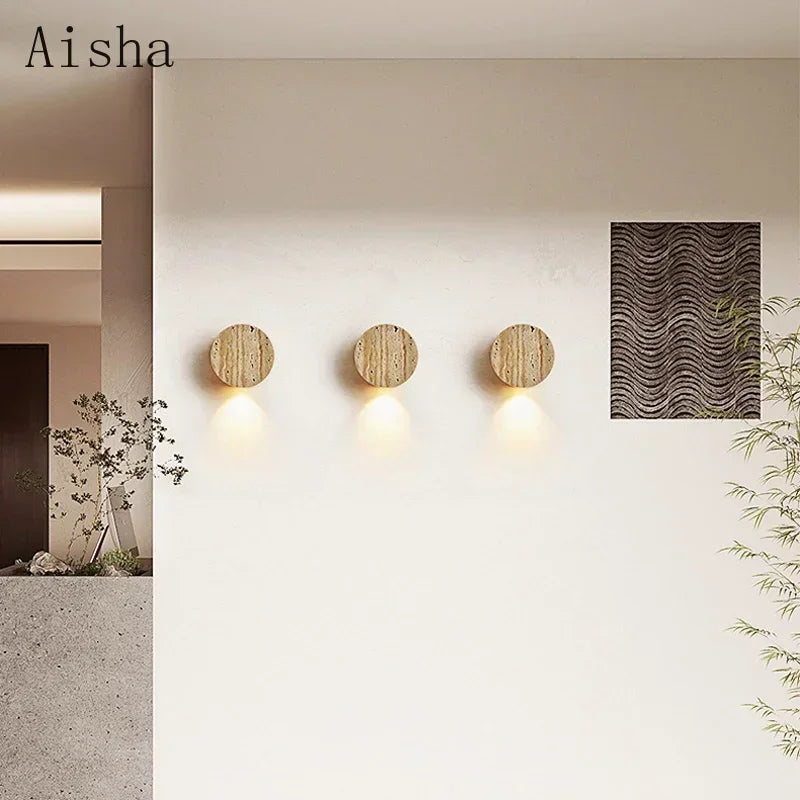 Afralia™ Yellow Stone Wall Lamp for Home Restaurant Lights