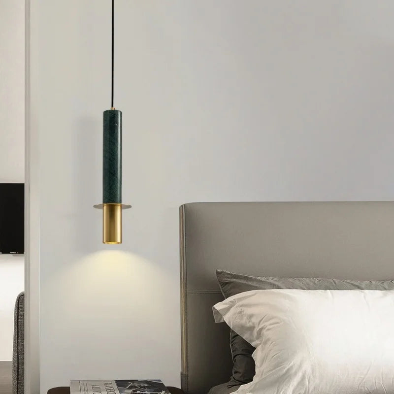 Afralia™ Copper Marble LED Pendant Light Modern Design for Dining Living Room Corridor