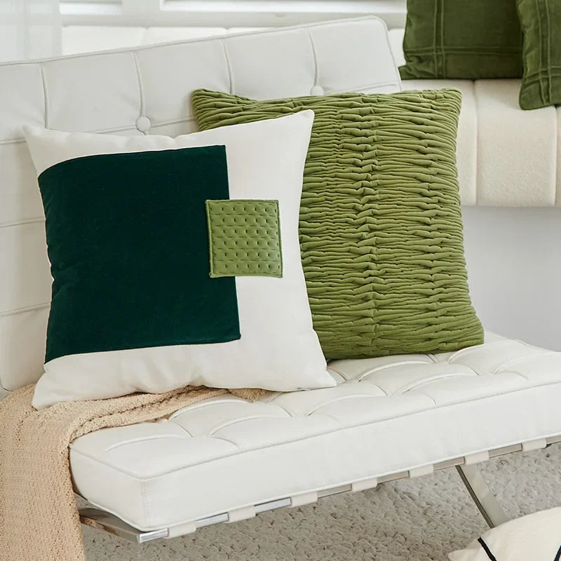 Afralia™ Nordic Green Light Luxury Pillow Cover for Modern Minimalism Home Decor