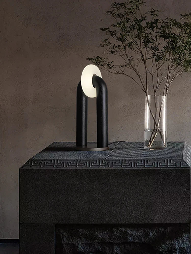 Afralia™ Wood Table Lamp Dimmable Touch Control LED Lighting for Home Decor