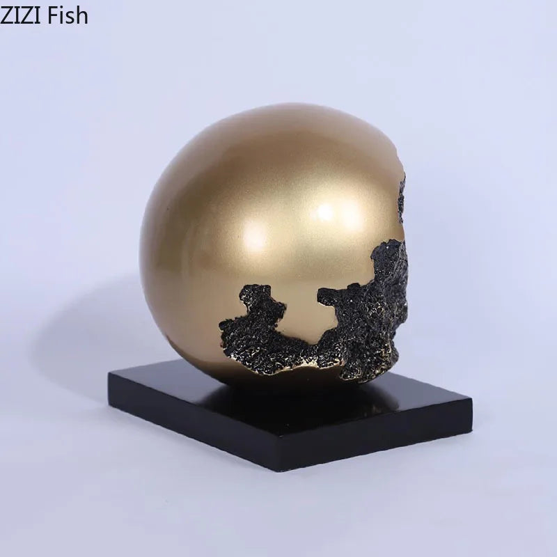 Afralia™ Bronze Sphere Sculpture Desk Ornament Modern Home Decor