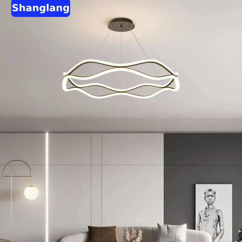Afralia™ Luxury Ring LED Pendant Light Chandelier for Living Dining Bedroom Home Decor