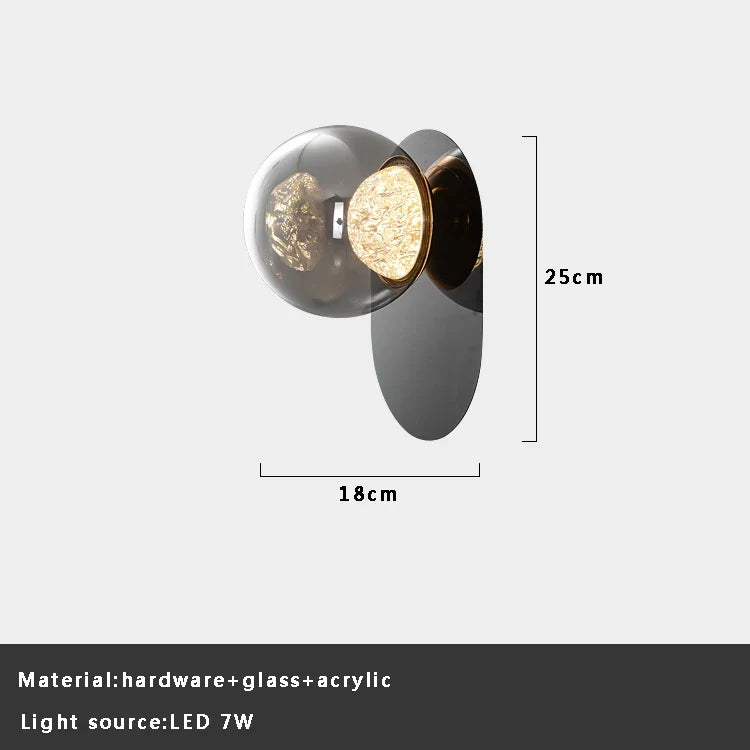 Afralia™ Gray Glass Wall Lights: Modern Luxury Home Decor Fixture for Living Room