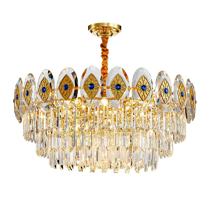 Afralia™ Opulent Crystal Chandelier: Gold LED Luxury Lighting for Living Room