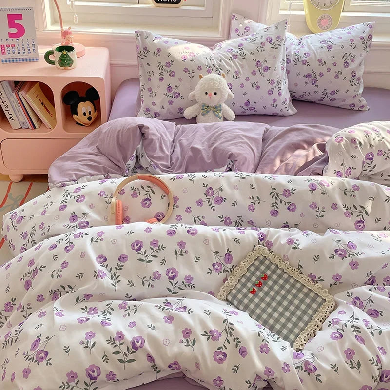 Afralia™ Floral Printed Cotton Quilt Cover Sets - Soft & Breathable Bedclothes