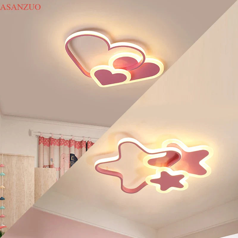 Afralia™ Star Shape LED Ceiling Lamp for Kids Nursery Bedroom Decor