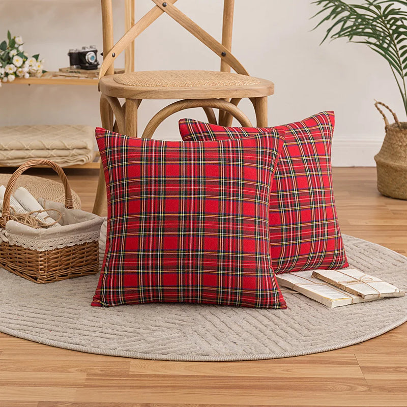 Afralia™ Geometric Pattern Cushion Cover Set - Classic Christmas Sofa Home Décor