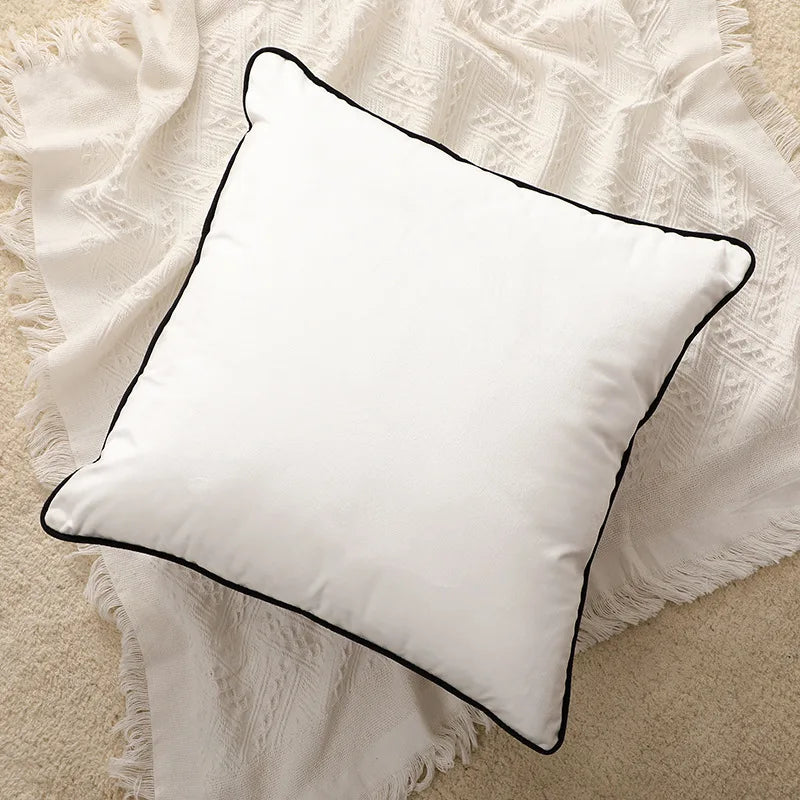 Nordic Velvet Hemming Pillowcase Set 50x50 by Afralia™: Modern Light Luxury Cushion Cover