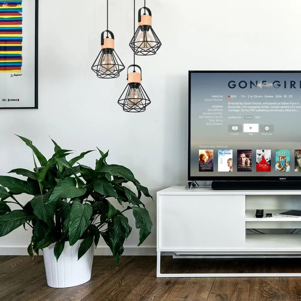 Afralia™ Modern Wood Pendant Light Fixture for Living Dining Kitchen Bedroom