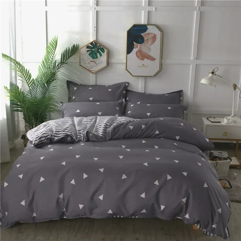 Afralia™ Printed Duvet Cover Set King Size: Lovely, Single Double Blanket Comforter & Pillowcase