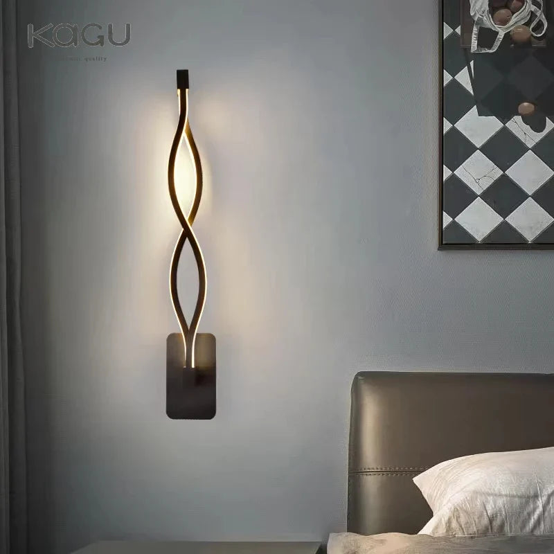 Afralia™ LED Wall Lamps Modern Minimalist Bedroom Living Room Lighting Black White