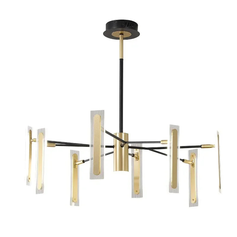 Afralia™ Gold Crystal LED Chandelier for Living Room, Dining, Kitchen - Modern Luxury Style