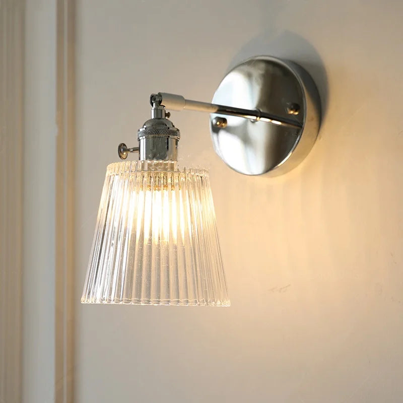 Afralia™ Clear Glass LED Wall Lamp, Up Down Rotate, Dining Aisle Bar Light
