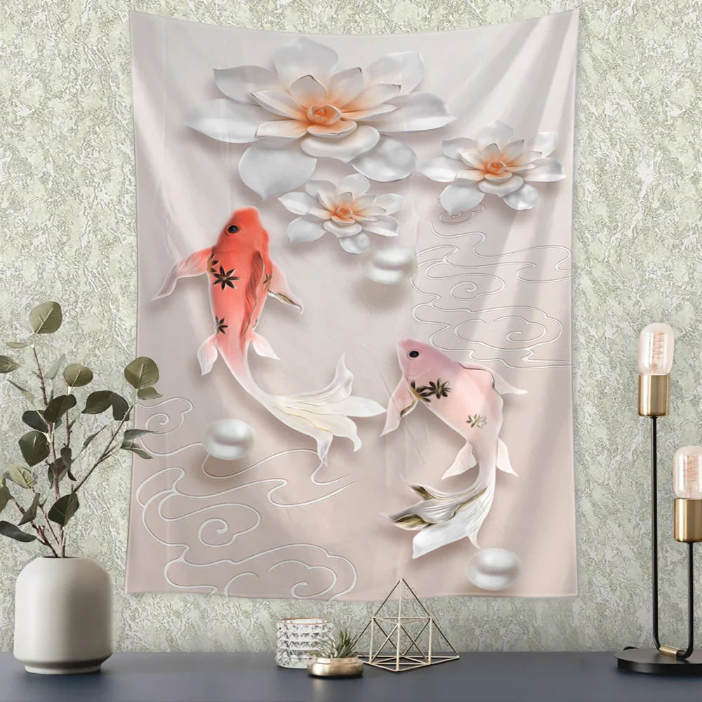 Afralia™ Flying Crane Wall Hanging Tapestry for Home Retro Wall Decor