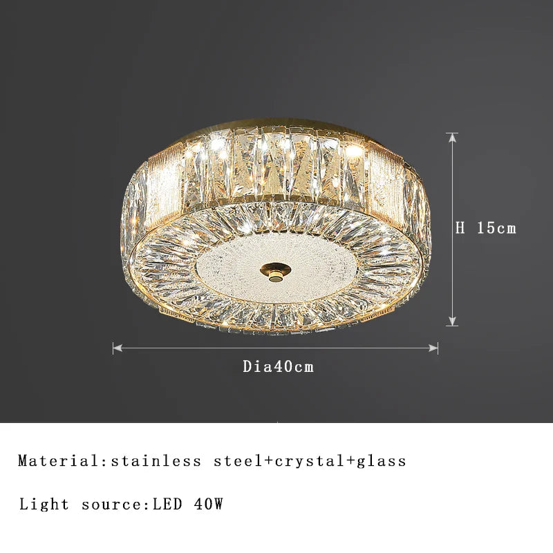 Afralia™ Crystal Glass Ceiling Light for Bedroom & Living Room, Low Ceiling Chandelier