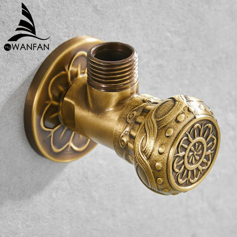 Afralia™ Antique Brass Angle Stop Valve for Faucet and Toilet