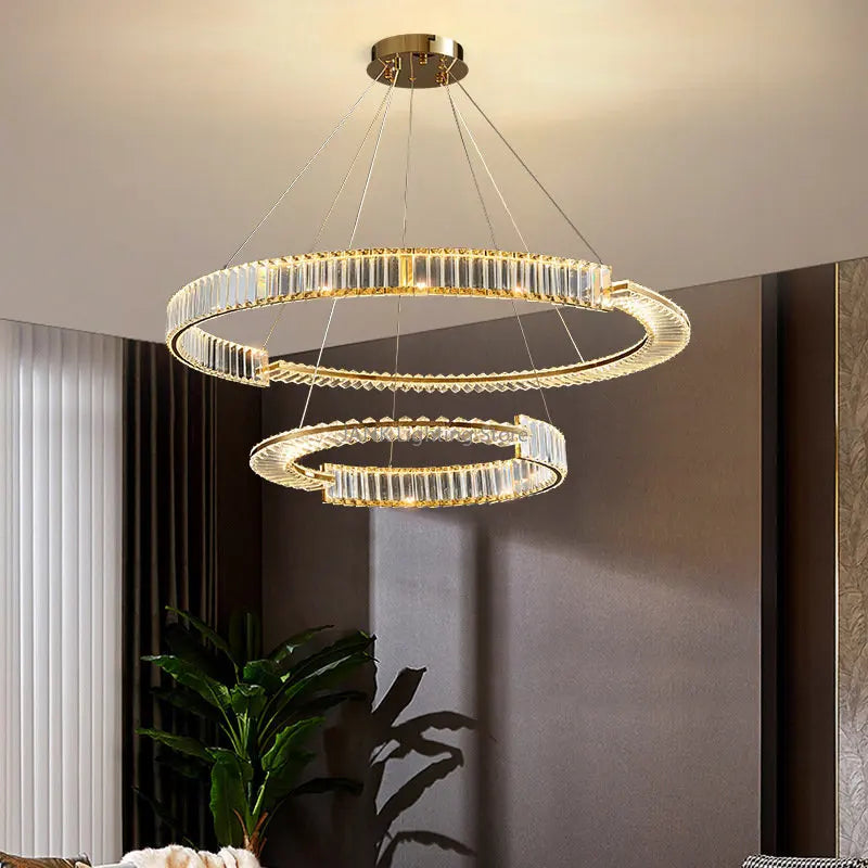 Afralia™ Crystal LED Pendant Chandelier for Home Decor & Hospitality