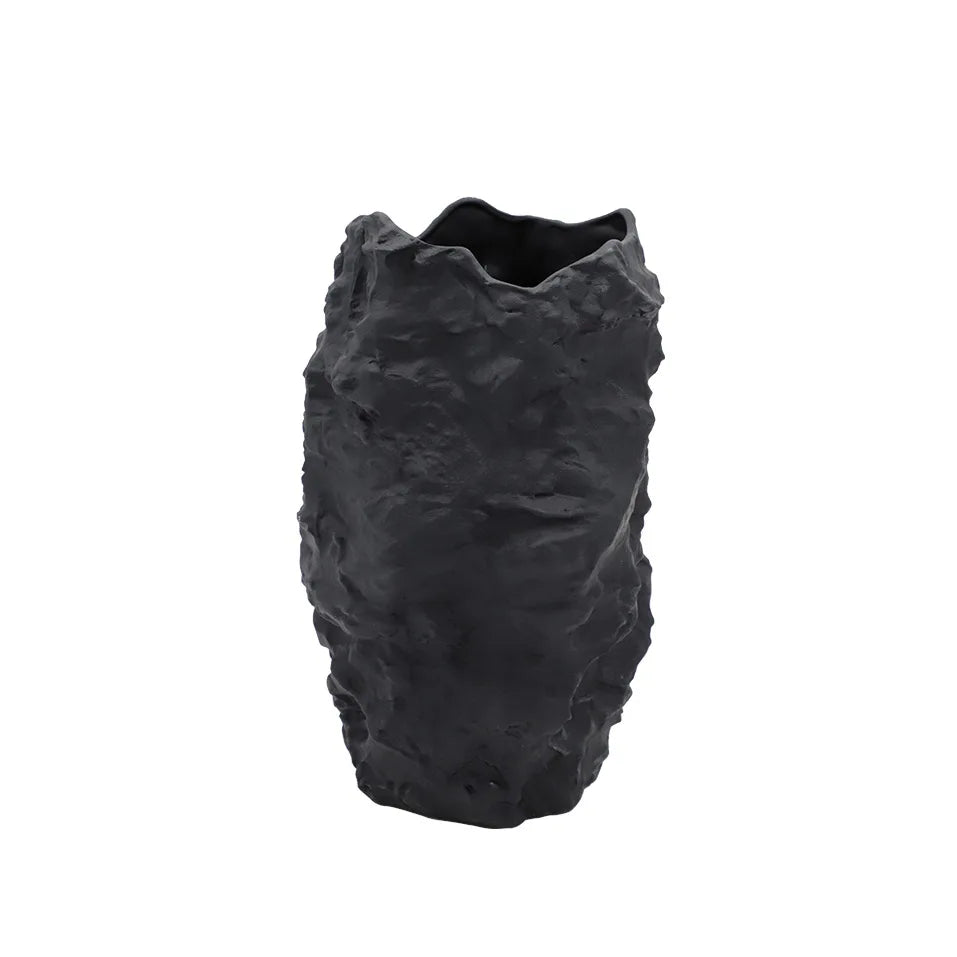 Afralia™ Stone Grain Black White Ceramic Vase for Flower Arrangement Craft Ornaments