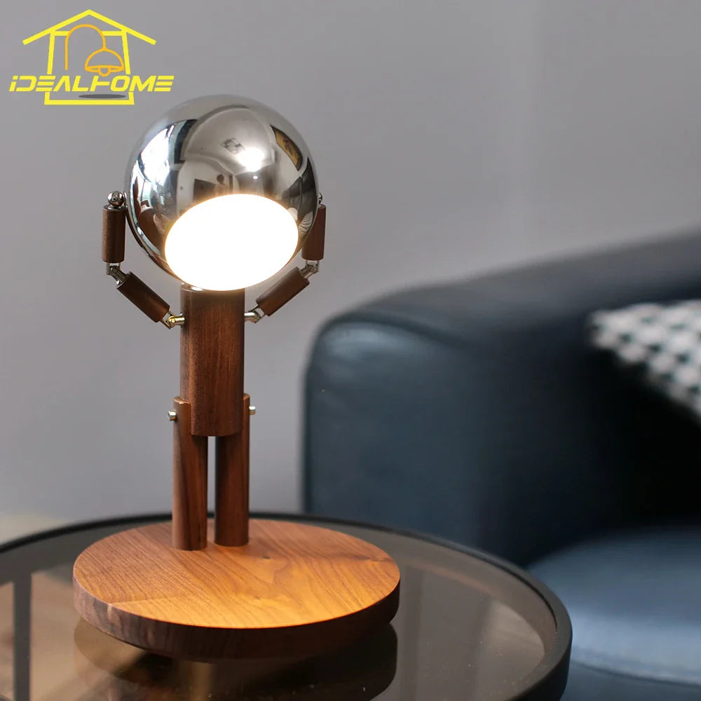 Afralia™ Moon Penalty USB Desk Lamp - Wood Base, Stepless Dimming, Rechargeable