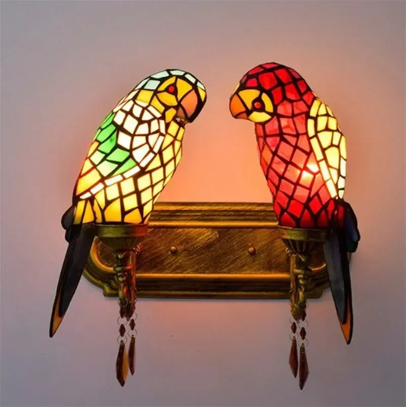 Afralia™ Glass Parrot Pendant Chandelier - Luxury Home Lighting Fixture
