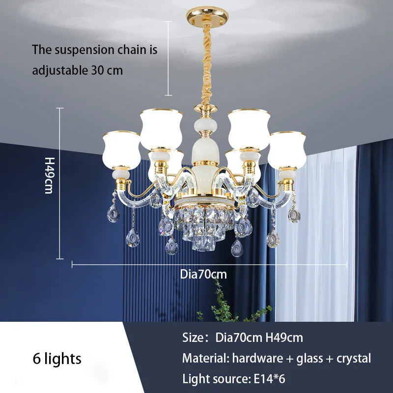Afralia™ European Luxury Crystal Chandelier: Elegant Main Light for Living Room, Dining Room, Hall