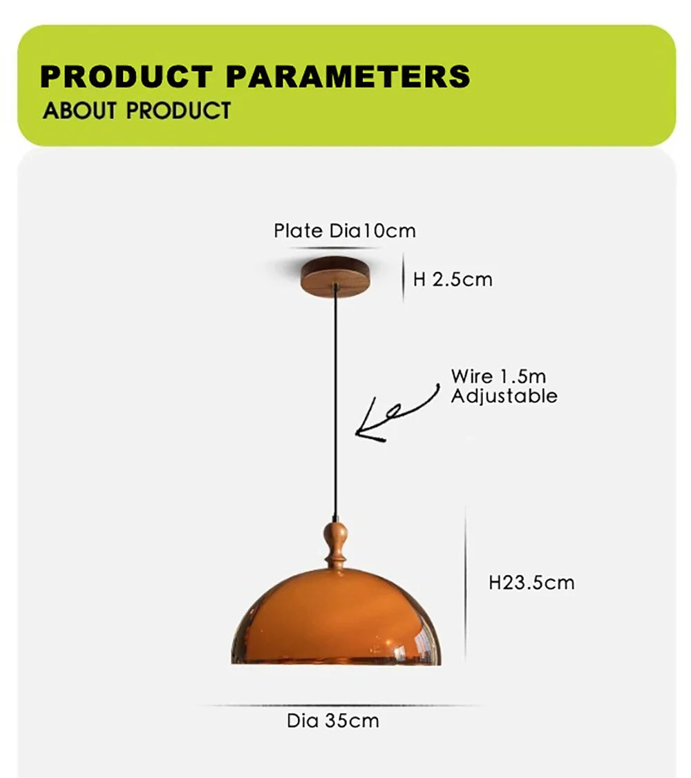 Afralia™ Orange Mushroom Chandelier Pendant Light: Vintage Nordic LED Hanging Lamp