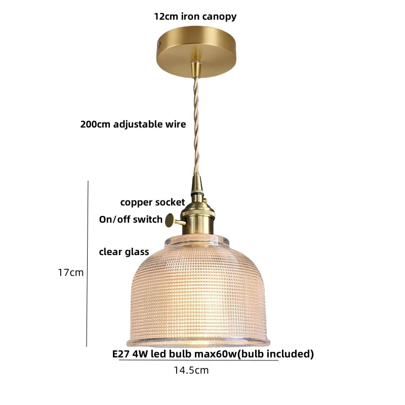 Afralia™ Clear Glass Knob Switch LED Pendant Light Fixture: Modern Nordic Hanging Chandelier