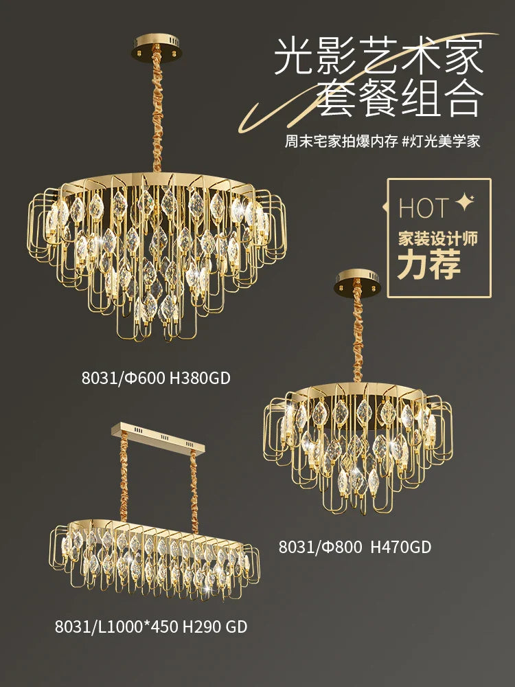 Afralia™ Crystal Luxury Pendant Light for Living Room and Bedroom