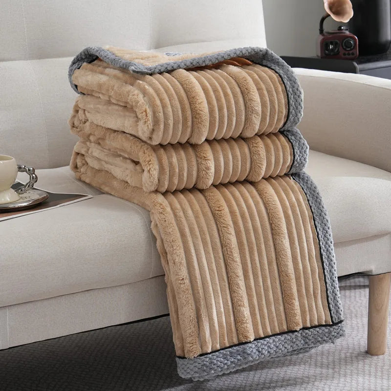 Afralia™ Light Luxury Sofa Blanket for Autumn/Winter, Cozy Office and Bedroom Blanket