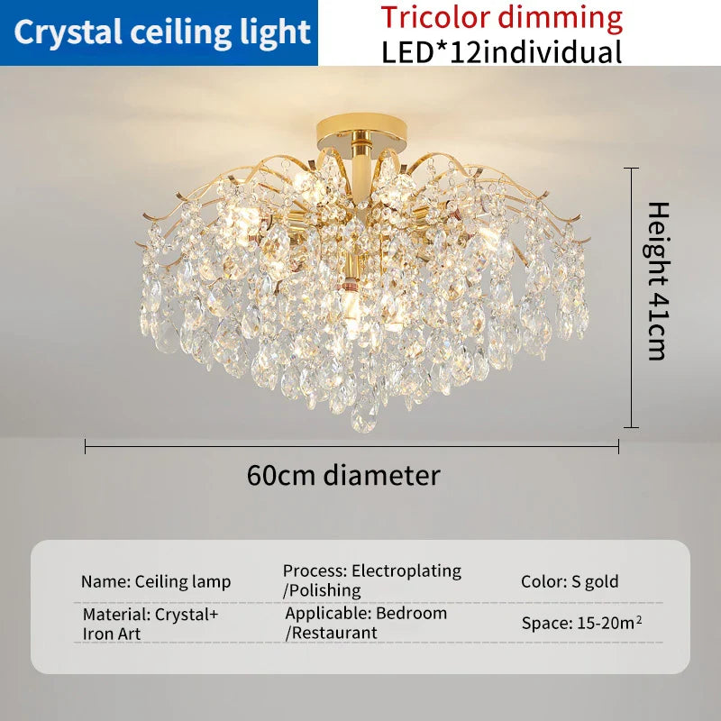 Afralia™ Crystal Luxe LED Ceiling Chandelier for Elegant Living Room Ambiance
