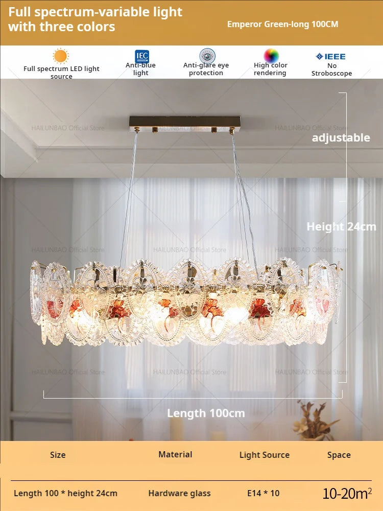 Afralia™ Glass Dining Room Chandelier: Retro French Style for Living & Master Bedroom