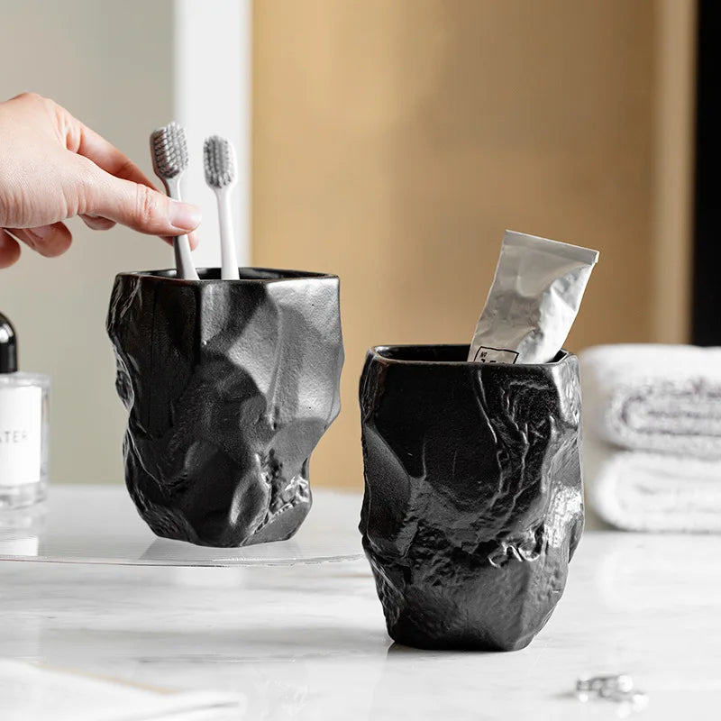 Afralia™ Irregular Shaped Mouthwash Cup & Brush Holder Silicone Mold