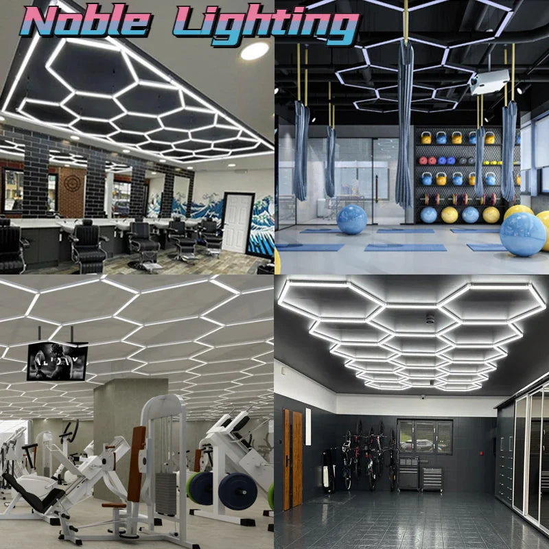 Afralia™ 6500K LED Hexagrid System for Workshop, Gym, Studio - 2 Year Warranty