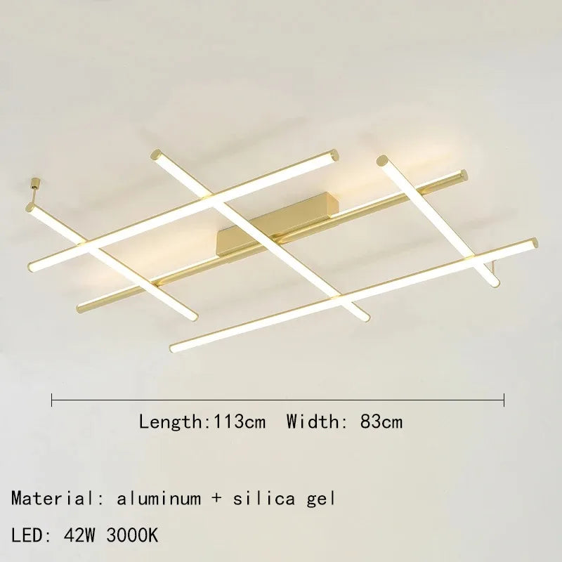 Afralia™ Tube Gold Linear Pendant Light Chandelier for Kitchen Hotel Staircase