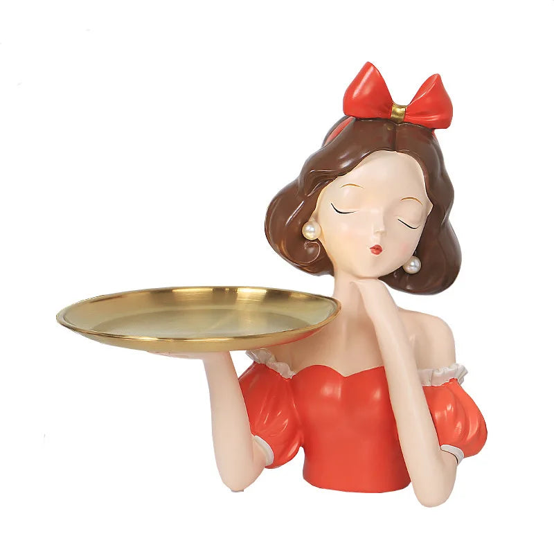 Nordic Girls Resin Tray by Afralia™ - Decorative Figurines & Ornaments