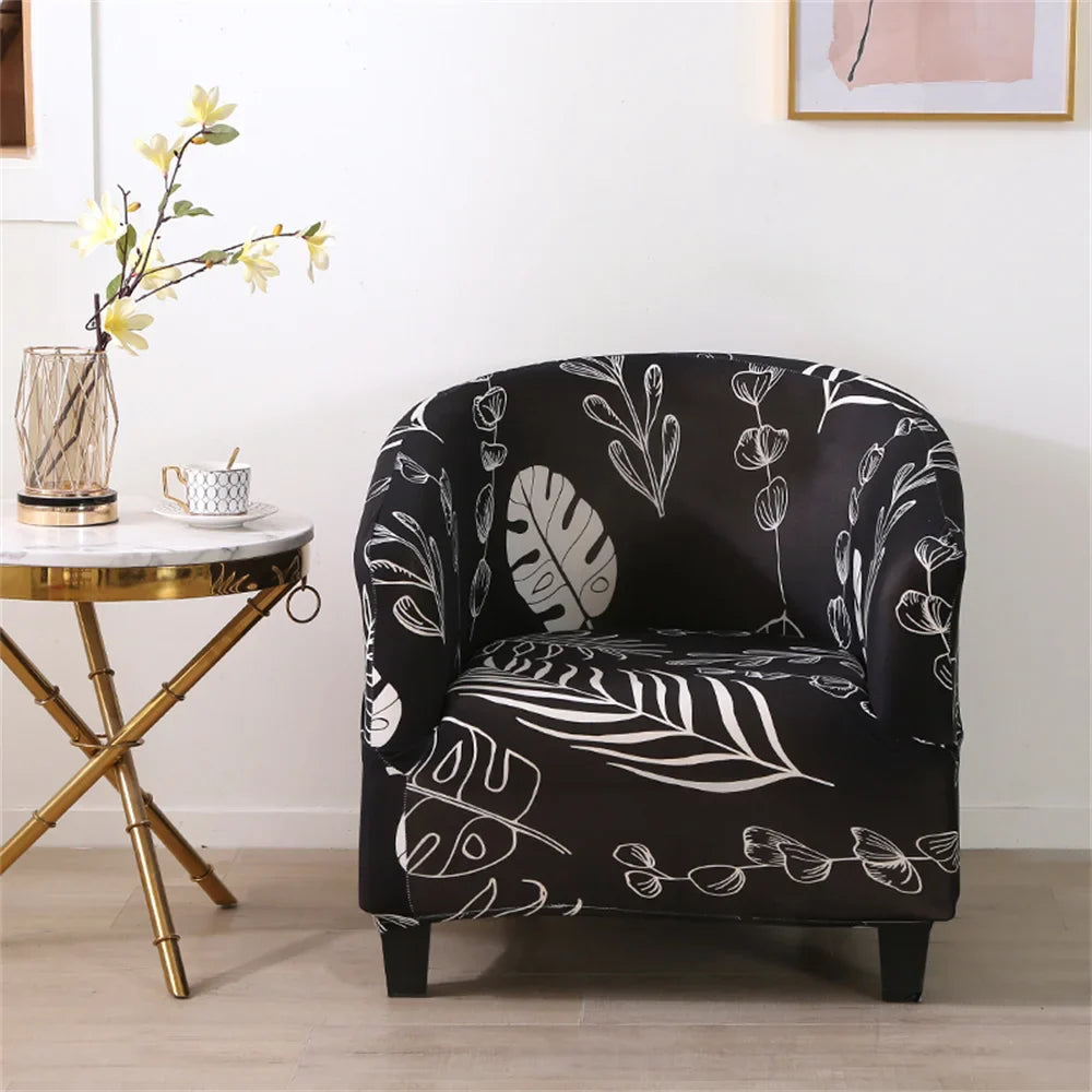 Afralia™ Printed Tub Chair Cover - Armchair Slipcover for Club Sofa