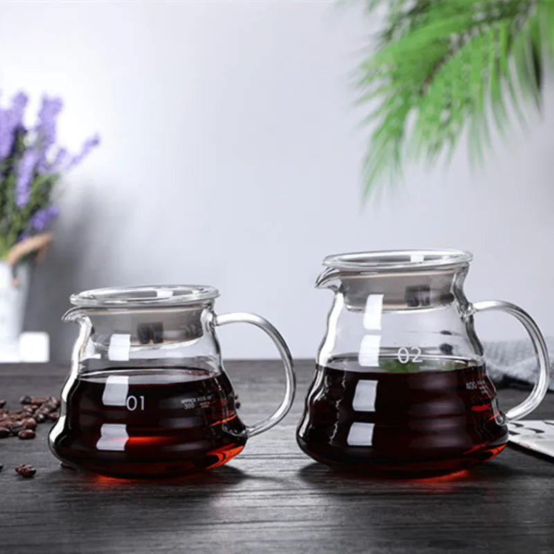 Afralia™ Glass Pour Over Coffee Maker Pot Barista Brewer Filter Dripper - 800ML