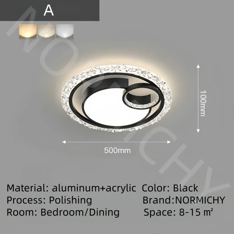 Afralia™ Minimalist Acrylic LED Ceiling Lamp, Gold Chandeliers for Modern Home Decor