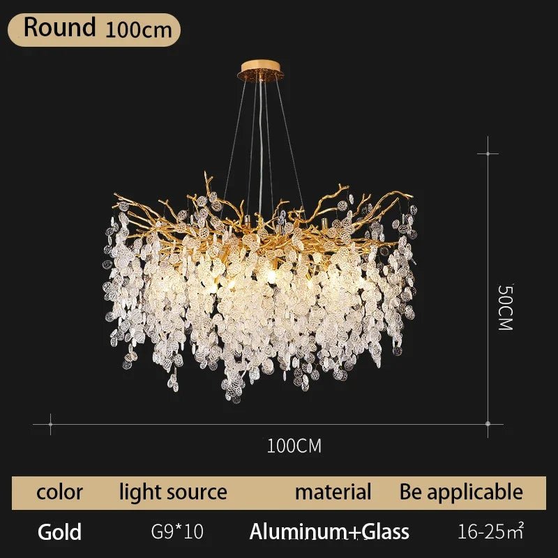 Afralia™ Crystal Money Tree Chandelier - Modern LED Suspension Light for Luxury Living Areas