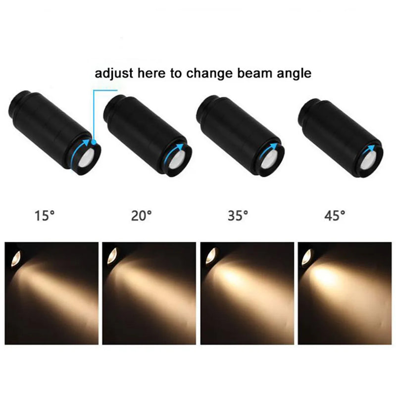 Afralia™ 10W Black Knob Switch LED Wall Light with Adjustable Beam Angle