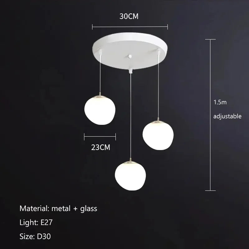 Afralia™ Gregg Glass Pendant Light, Modern LED Hanging Lamp for Dining Kitchen Loft