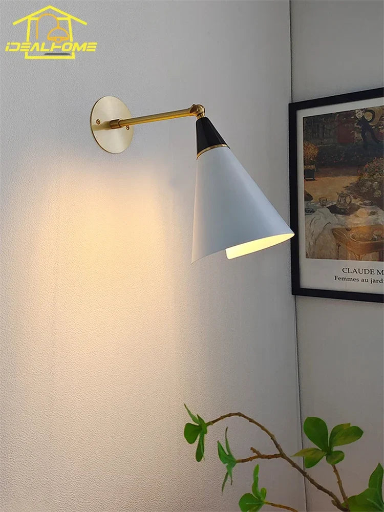 Afralia™ Medieval Athena Brass Wall Lamp LED Swing Arm Sconce Black/Gold Luxury Design