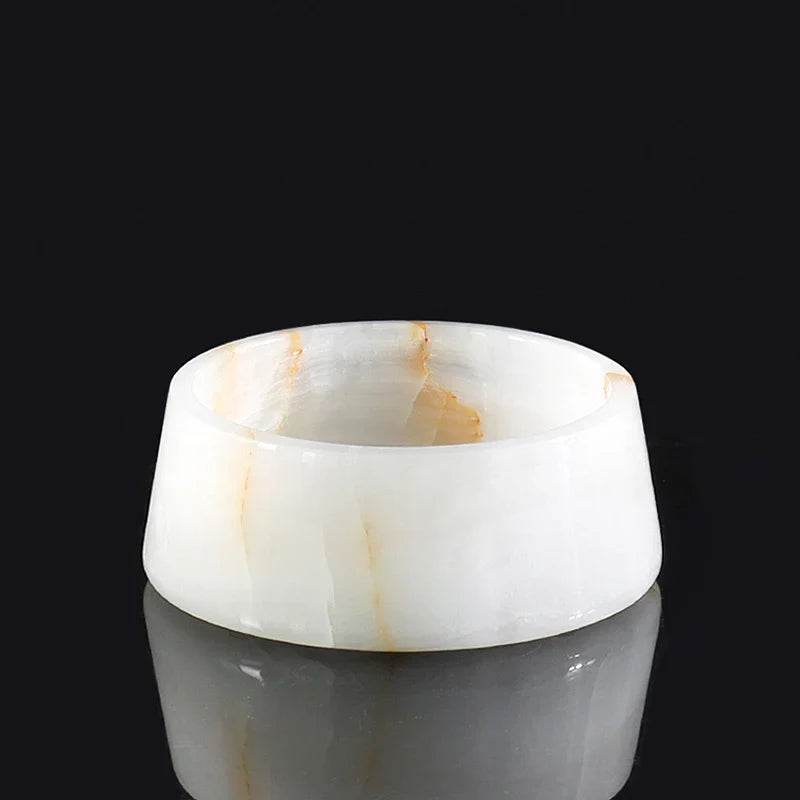 Afralia™ Marble Pet Bowl Tray Dish Luxury Decor for Dogs Cats