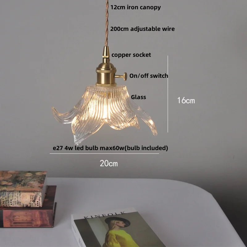 Afralia™ Copper Glass LED Pendant Lamp: Modern Nordic Kitchen Dining Room Lighting