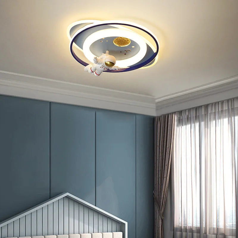 Afralia™ Astronaut Kids Bedroom Ceiling Light - Modern Boys Girls Room Lighting Fixtures