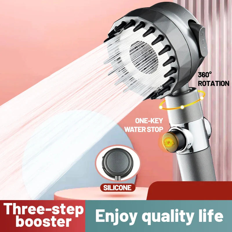 Afralia™ Rainfall Shower Head with Hose, 3 Modes, High Pressure Boost, Adjustable Filter